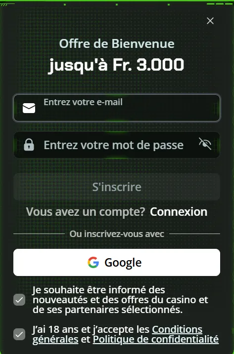 Matrix Casino registr